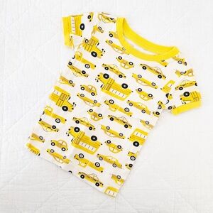 2T Old Navy Kids Short Sleeve Tshirt Yellow Vehicles